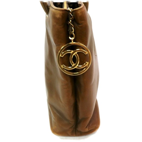 Auth Chanel Brown Leather Tote Bag Large #3655C30 - Picture 5 of 8